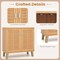Costway 2-Door Shoe Cabinet with Ventilated Woven Doors & 3 Removable Shelves for Entryway